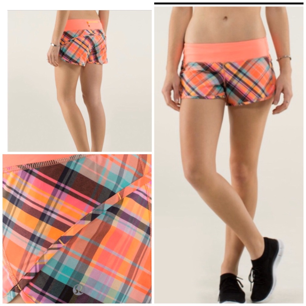 Rad Plaid Lululemon size 6 Rad Plaid speed shorts